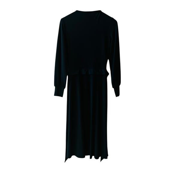 H&M Long Sleeve Surplice Neck Flare Hem Dress Suze 4 Hunter Green - Picture 3 of 7